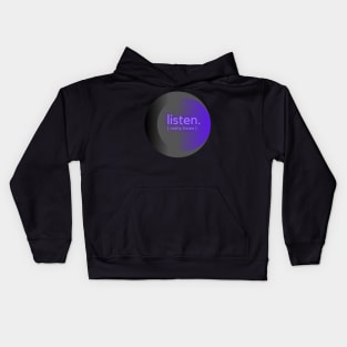 Listen | Purple Grey Gradient Kids Hoodie